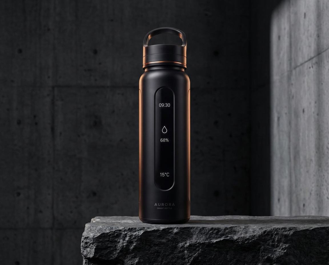 AURORA bottle in a minimal architectural setting